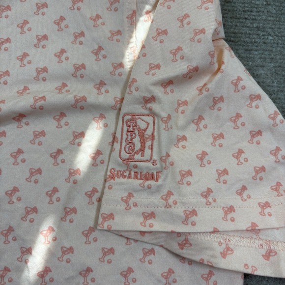 Jim Nantz by Vineyard Vines Orange Martini Print AOP Polo TPC Sugarloaf Men's XL - Picture 3 of 8